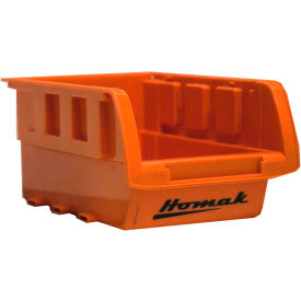 Homak Manufacturing HA01010643 Homak Single Small Plastic Individual Bin HA01010643, 4-1/8"W x 6-1/2"D x 3"H, Orange image.