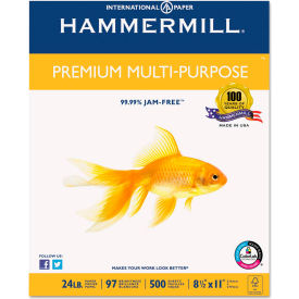 Hammermill 105810 Multipurpose Paper - Hammermill HAM105810 - White - 8-1/2 x 11 - 24 lb. - 2500 Sheets/Carton image.