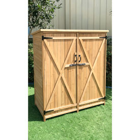 Almo Fulfillment Services Llc HANWS0101-NAT Hanover Wooden Storage Shed, 52-4/5" x 19-1/5" x 58-2/5" Natural image.