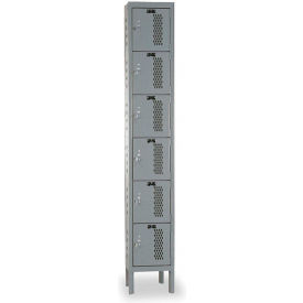 6-Tier 6 Door Heavy Duty Ventilated Locker, 12"W x 18"D x 78"H, Dark Gray, Unassembled view 2