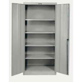 Hallowell 415S18A-HG Hallowell 400 Series Storage Cabinet, 36"Wx18"Dx72"H, Gray, Assembled image.