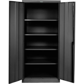 Hallowell 415S18A-ME Hallowell 400 Series Storage Cabinet, 36"Wx18"Dx72"H, Ebony, Assembled image.