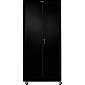Hallowell 415S24M-ME Hallowell 415S24M-ME 400 Series Solid Door Mobile Storage Cabinet, 36x24x72,  Ebony, Unassembled image.