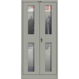 Hallowell 435W18SVA-HG Hallowell 435W18SVA-HG 400 Series Safety-View Door Wardrobe Cabinet, 36x18x72, Gray, Assembled image.