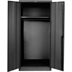 Hallowell 445W18A-ME Hallowell 445W18A-ME 400 Series Solid Door Wardrobe Cabinet, 48x18x72,  Ebony, Assembled image.