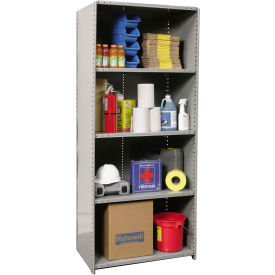 Hallowell 7520-12HG Hallowell Hi-Tech Closed Style Shelving, 5 Shelves, Starter Unit, 36"W x 12"D x 87"H, Dark Gray image.