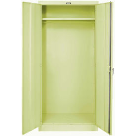 Hallowell 845W24A-PT Hallowell 845W24A-PT 800 Series Solid Door Wardrobe Cabinet, 48x24x78 Parchment, Assembled image.