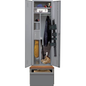 Hallowell® Emergency Response All-Welded Equipment Locker 24""W x 36""D x 90""H Gray Assembled