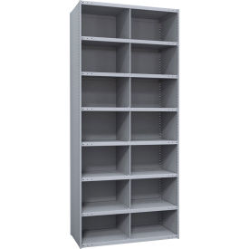 Hallowell 5525-12HG Hi-Tech Parts Bin Unit 36"W x 12"D x 87"H Gray Starter 14 Bins