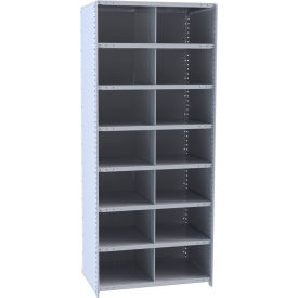 Hallowell 5525-24HG Hi-Tech Parts Bin Unit 36"W x 24"D x 87"H Gray Starter 14 Bins