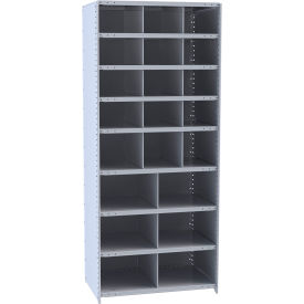 Hallowell 5532-12HG Hi-Tech Parts Bin Unit 36"W x 12"D x 87"H Gray Starter 21 Bins