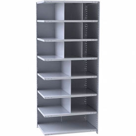 Hallowell A5533-12HG Hi-Tech Parts Bin Unit 36"W x 12"D x 87"H Gray Add-on 10 Bins