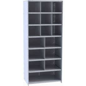Hallowell 5533-18HG Hi-Tech Parts Bin Unit 36"W x 18"D x 87"H Gray Starter 16 Bins