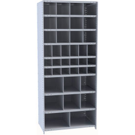 Hallowell 5535-18HG Hi-Tech Parts Bin Unit 36"W x 18"D x 87"H Gray Starter 38 Bins