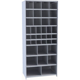 Hallowell 5535-24HG Hi-Tech Parts Bin Unit 36"W x 24"D x 87"H Gray Starter 38 Bins