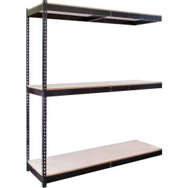 Hallowell DRHC962484-3A-P-ME Hallowell Rivetwell 3 Shelf, Double Rivet Boltless Shelving, Add On, 96"W x 24"D x 84"H, Wood Deck image.