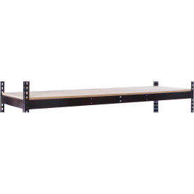 Hallowell DRHCPL4818ME Rivetwell Double Rivet Boltless Shelving 48"W x 18"D 1 Level W/Wood Decking Black image.