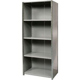 Hallowell F4520-12HG Hallowell Hi-Tech Closed Stand Alone Shelving, 5 Shelves, 500 lb. Cap, 36"W x 12"D x 87"H, Dark Gray image.