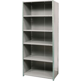 Hallowell F4521-12HG Hallowell Hi-Tech Closed Stand Alone Shelving, 6 Shelves, 500 lb. Cap, 36"W x 12"D x 87"H, Dark Gray image.