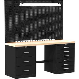 Hallowell® Fort Knox Basic Modular Workbench System w/9 Drawers 60"W x 24"D Wood Top 
