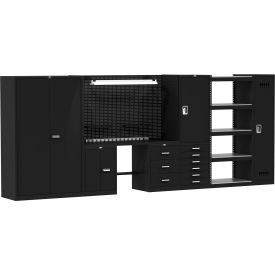 Hallowell® Fort Knox Complete Modular Workbench System 210"W x 24"D Steel Top 