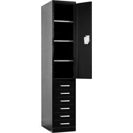 Hallowell® Fort Knox 1-Tier Storage Locker Half Height Door 24"W x 24"D x 78"H Black 