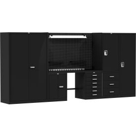 Hallowell® Fort Knox Secure Storage Modular Workbench System 168"W x 24"D Steel Top 