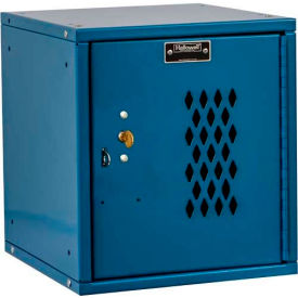 Hallowell HC121212-1DP-K-MB Hallowell® Cubix Modular Locker, Perforated Door, Key Lock,11-5/16x12D12-11/16,Blue,Unassembled image.