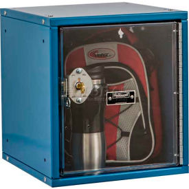 Hallowell HC121212-1SVP-K-MB Hallowell® Cubix Modular Safety-View Locker, Key Lock, 11-5/16x12x12-11/16, Blue, Unassembled image.