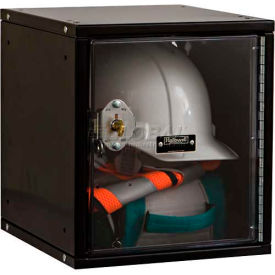 Hallowell HC121212-1SVP-K-ME Hallowell® Cubix Modular Safety-View Locker, Key Lock, 11-5/16x12x12-11/16, Black, Unassembled image.