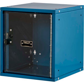 Hallowell HC121212-1SVP-MB Hallowell® Cubix Modular Safety-View Locker, Padlock, 11-5/16x12x12-11/16, Blue, Unassembled image.
