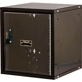 Hallowell HC121212-1SVP-ME Hallowell® Cubix Modular Safety-View Locker, Padlock, 11-5/16x12x12-11/16, Black, Unassembled image.