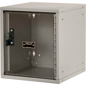 Hallowell HC121212-1SVP-PL Hallowell® Cubix Modular Safety-View Locker, Padlock, 11-5/16x12x12-11/16, Gray, Unassembled image.