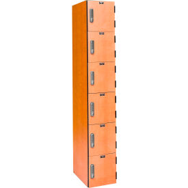 Hallowell® VersaMax 6-Tier 6 Door Phenolic Locker Electronic Keypad 12"Wx18"Dx72"H Assembled 