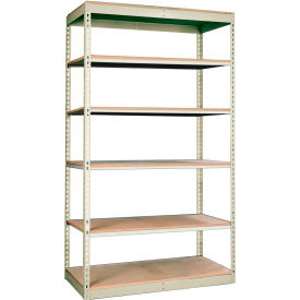 Hallowell SRS361284-6SP Hallowell Rivetwell 6 Shelf, Single Rivet Boltless Shelving, Starter, 36"W x 12"D x 84"H, Tan image.