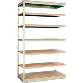 Hallowell SRS361284-7AP Hallowell Rivetwell 7 Shelf, Single Rivet Boltless Shelving, Add On, 36"W x 12"D x 84"H, Tan image.