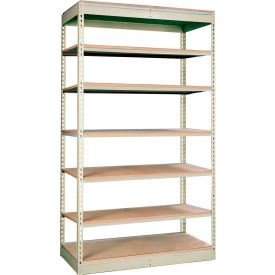 Hallowell SRS361284-7SP Hallowell Rivetwell 7 Shelf, Single Rivet Boltless Shelving, Starter, 36"W x 12"D x 84"H, Tan image.