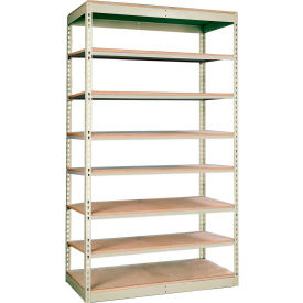 Hallowell SRS361284-8SP Hallowell Rivetwell 8 Shelf, Single Rivet Boltless Shelving, Starter, 36"W x 12"D x 84"H, Tan image.