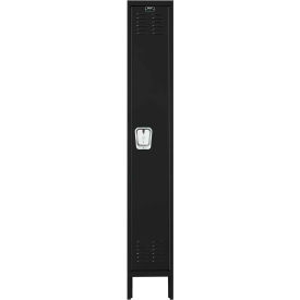 Hallowell U1228-1A-ME Hallowell® 1-Tier 1 Door Premium Locker, 12"W x 12"D x 78"H, Black, Assembled image.