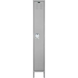 Hallowell U1228-1PL Hallowell® 1-Tier 1 Door Premium Locker, 12"W x 12"D x 78"H, Light Gray, Unassembled image.