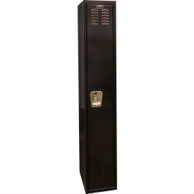 Hallowell U1282-1A-ME Hallowell® 1-Tier 1 Door Tie Locker, 12"W x 18"D x 72"H, Black, Assembled image.