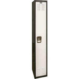 Hallowell U1282-1A-MP Hallowell® 1-Tier 1 Door Tie Locker, 12"W x 18"D x 72"H, Black/Gray, Assembled image.