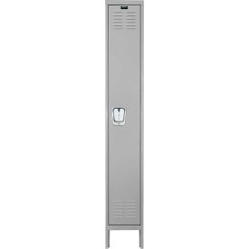 Hallowell U1288-1A-PL Hallowell® 1-Tier 1 Door Premium Locker, 12"W x 18"D x 78"H, Light Gray, Assembled image.