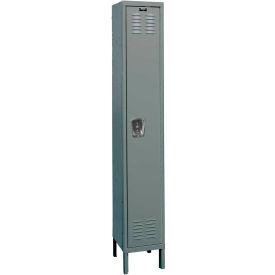 Hallowell U1518-1A-HG Hallowell® 1-Tier 1 Door Premium Locker, 15"W x 21"D x 78"H, Dark Gray, Assembled image.