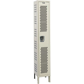 1-Tier 1 Door HD Ventilated Locker, 15"W x 18"D x 78"H, 729 Tan, Unassembled view 2