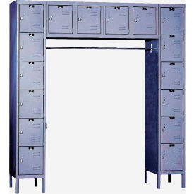 Hallowell U1788-16HG Hallowell® 16 Person Premium Locker, 72"W x 18"D x 78"H, Dark Gray, Unassembled image.