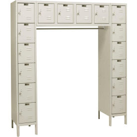 Hallowell U1788-16PT Hallowell® 16 Person Premium Locker, 72"W x 18"D x 78"H, Tan, Unassembled image.