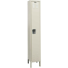 Hallowell U1848-1PT Hallowell® 1-Tier 1 Door Premium Locker, 18"W x 24"D x 78"H, Tan, Unassembled image.