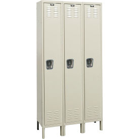 Premium Locker, 1-Tier, 36"W x 12"D x 66"H, 729 Tan, Assembled view 2