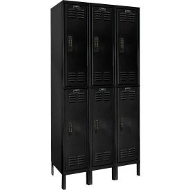 Hallowell® DigiTech 2-Tier Electronic Locker 36"W x 12"D x 78"H Black Unassembled 